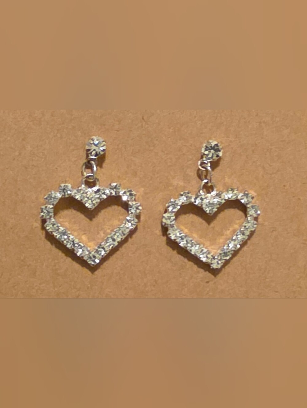 Sparkling Heart Drop Earrings